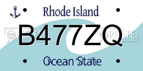 B477ZQ Rhode Island License Plate