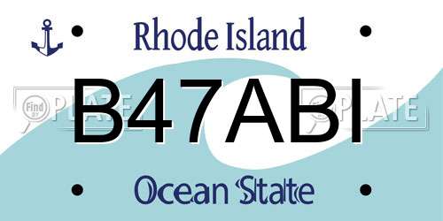 B47ABI Rhode Island License Plate
