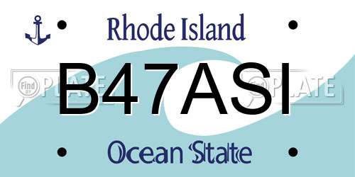B47ASI Rhode Island License Plate