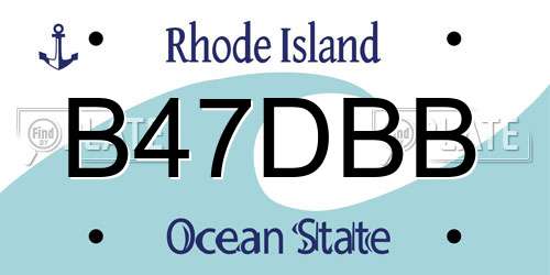 B47DBB Rhode Island License Plate