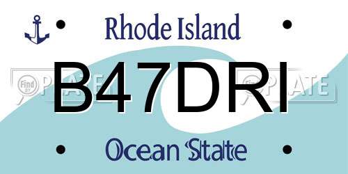 B47DRI Rhode Island License Plate