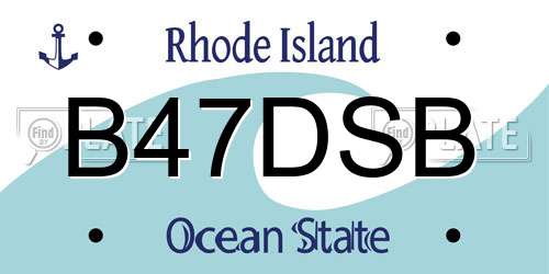 B47DSB Rhode Island License Plate