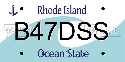 B47DSS Rhode Island License Plate