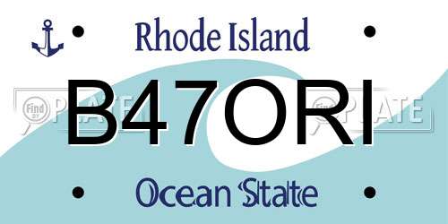B47ORI Rhode Island License Plate