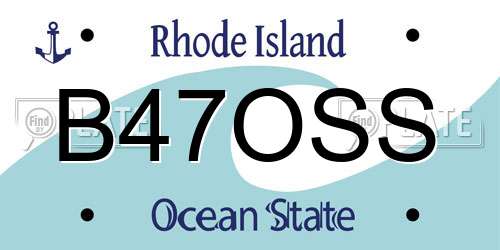 B47OSS Rhode Island License Plate