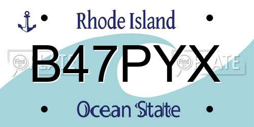 B47PYX Rhode Island License Plate