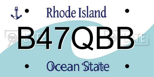 B47QBB Rhode Island License Plate
