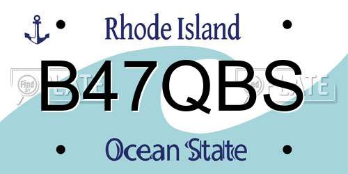 B47QBS Rhode Island License Plate