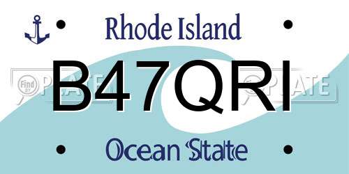 B47QRI Rhode Island License Plate