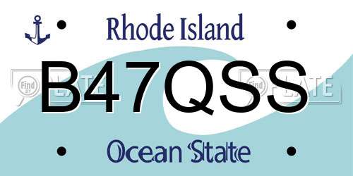 B47QSS Rhode Island License Plate