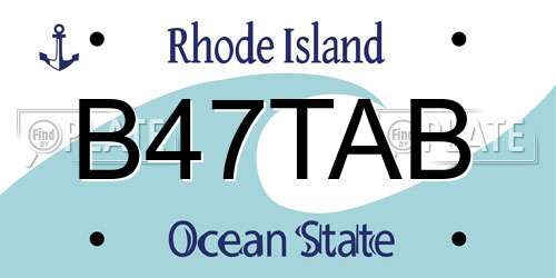 B47TAB Rhode Island License Plate