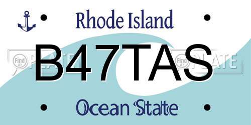 B47TAS Rhode Island License Plate