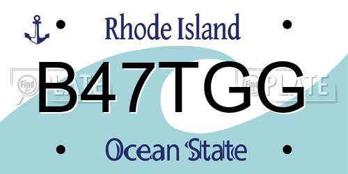 B47TGG Rhode Island License Plate