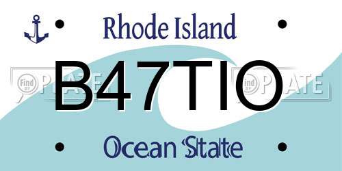 B47TIO Rhode Island License Plate