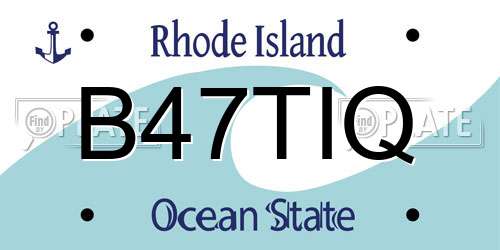 B47TIQ Rhode Island License Plate