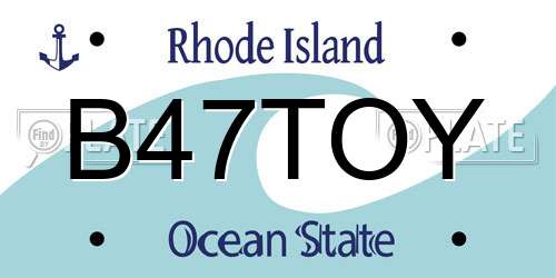 B47TOY Rhode Island License Plate