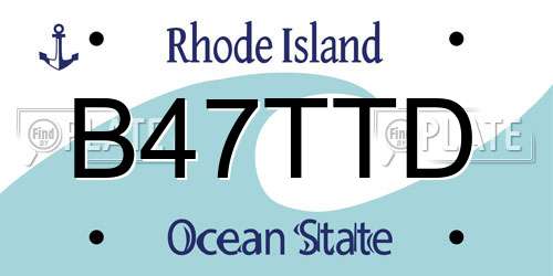 B47TTD Rhode Island License Plate
