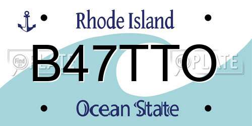 B47TTO Rhode Island License Plate