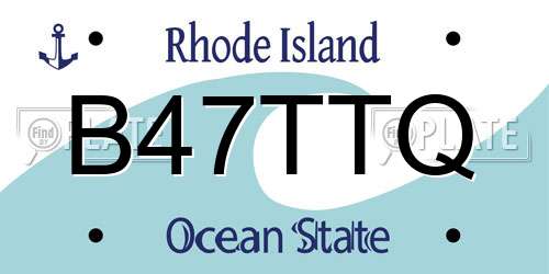 B47TTQ Rhode Island License Plate