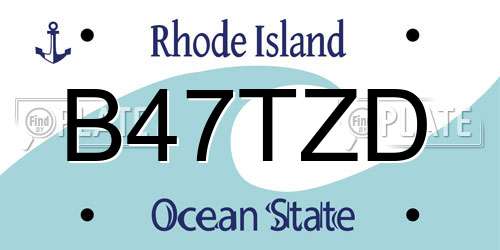B47TZD Rhode Island License Plate
