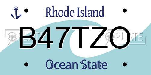 B47TZO Rhode Island License Plate