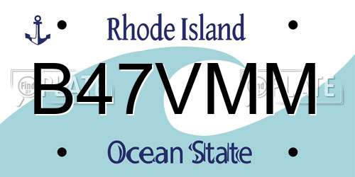 B47VMM Rhode Island License Plate