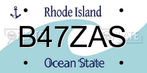 B47ZAS Rhode Island License Plate