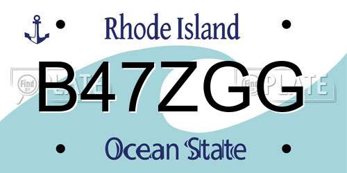 B47ZGG Rhode Island License Plate