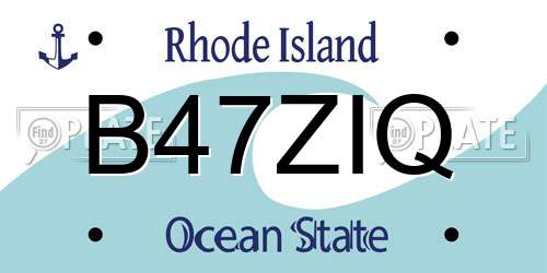 B47ZIQ Rhode Island License Plate