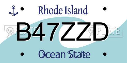 B47ZZD Rhode Island License Plate