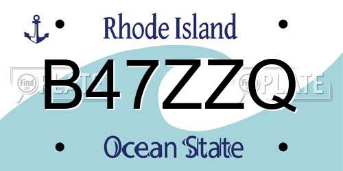 B47ZZQ Rhode Island License Plate