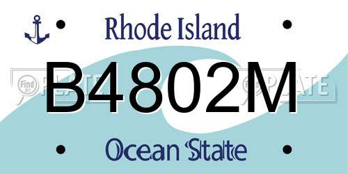 B4802M Rhode Island License Plate