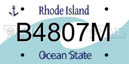 B4807M Rhode Island License Plate
