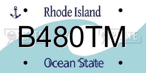 B480TM Rhode Island License Plate