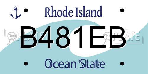 B481EB Rhode Island License Plate