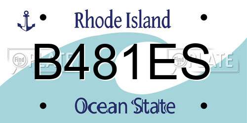 B481ES Rhode Island License Plate