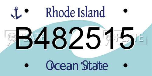 B482515 Rhode Island License Plate