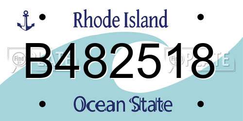 B482518 Rhode Island License Plate