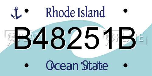 B48251B Rhode Island License Plate