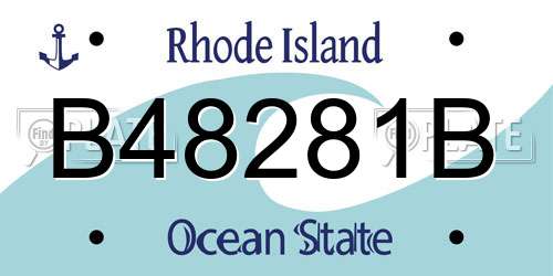 B48281B Rhode Island License Plate