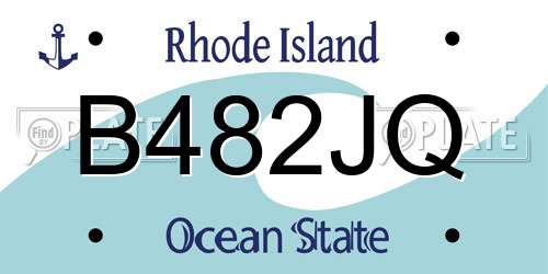 B482JQ Rhode Island License Plate