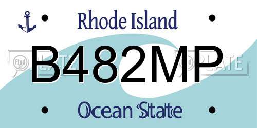 B482MP Rhode Island License Plate