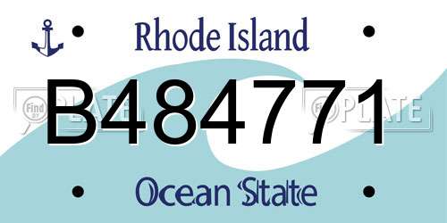 B484771 Rhode Island License Plate