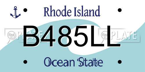 B485LL Rhode Island License Plate