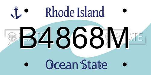 B4868M Rhode Island License Plate