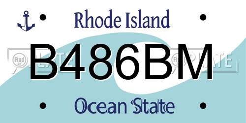 B486BM Rhode Island License Plate