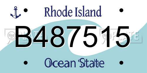 B487515 Rhode Island License Plate