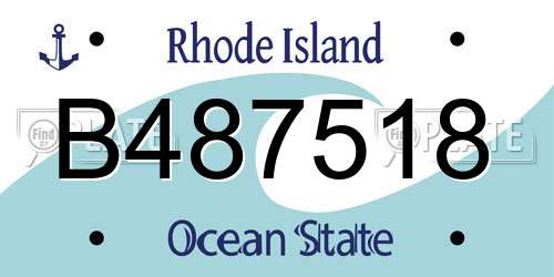 B487518 Rhode Island License Plate