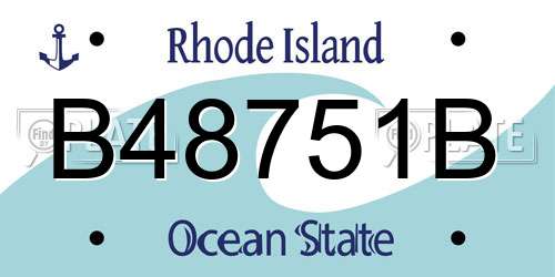 B48751B Rhode Island License Plate