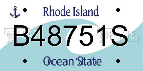 B48751S Rhode Island License Plate